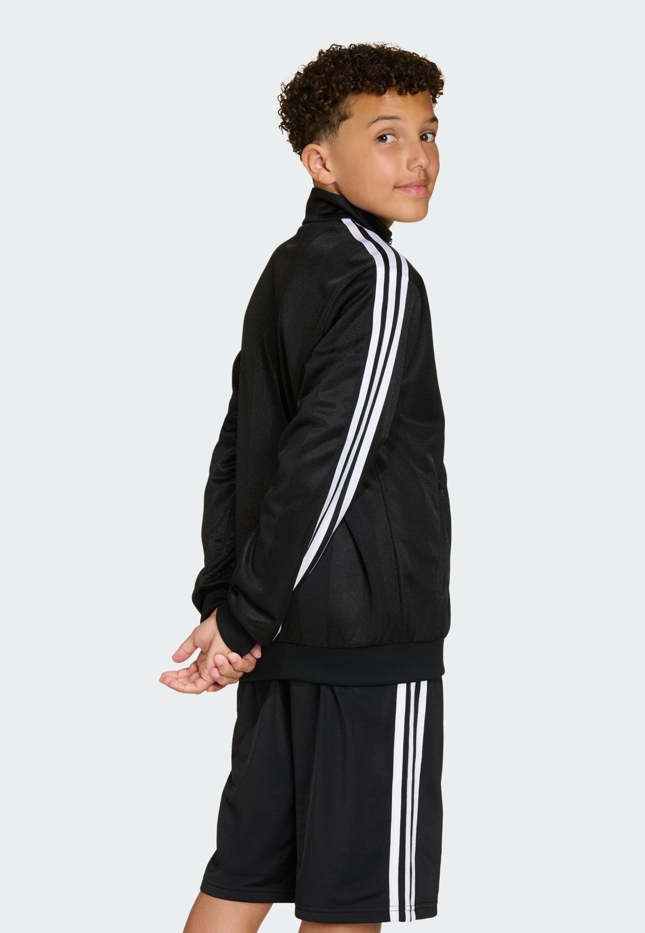 Adidas Originals Толстовка с молнией 'Firebird' в черном цвете — фото 4