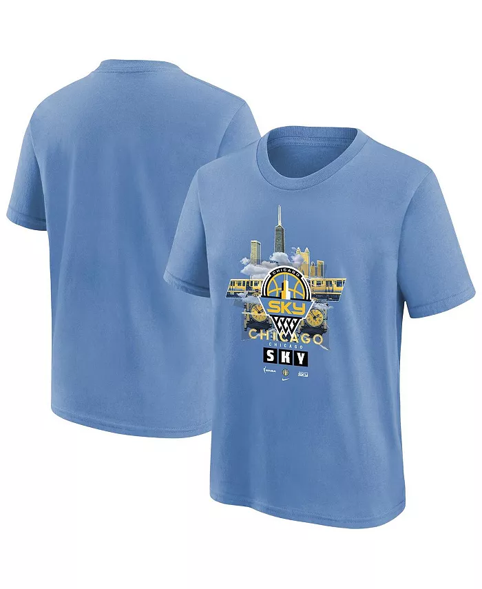 

Футболка Chicago Sky для больших мальчиков и девочек, небесно-голубая, оригинальный контент Nike