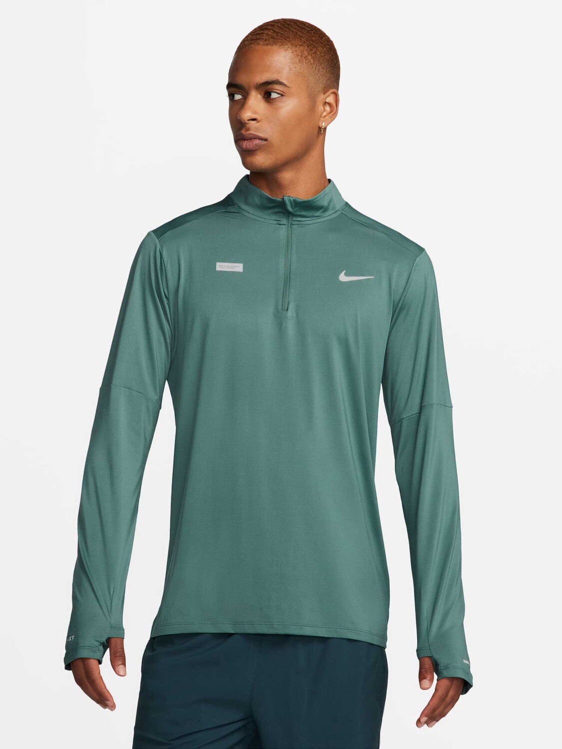 

Блуза Nike M NK DF ELMNT TOP HZ FLASH HBR, зеленый