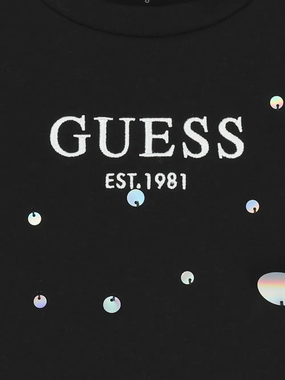 Футболка с короткими рукавами и пайетками Guess Kids, черный — фото 3