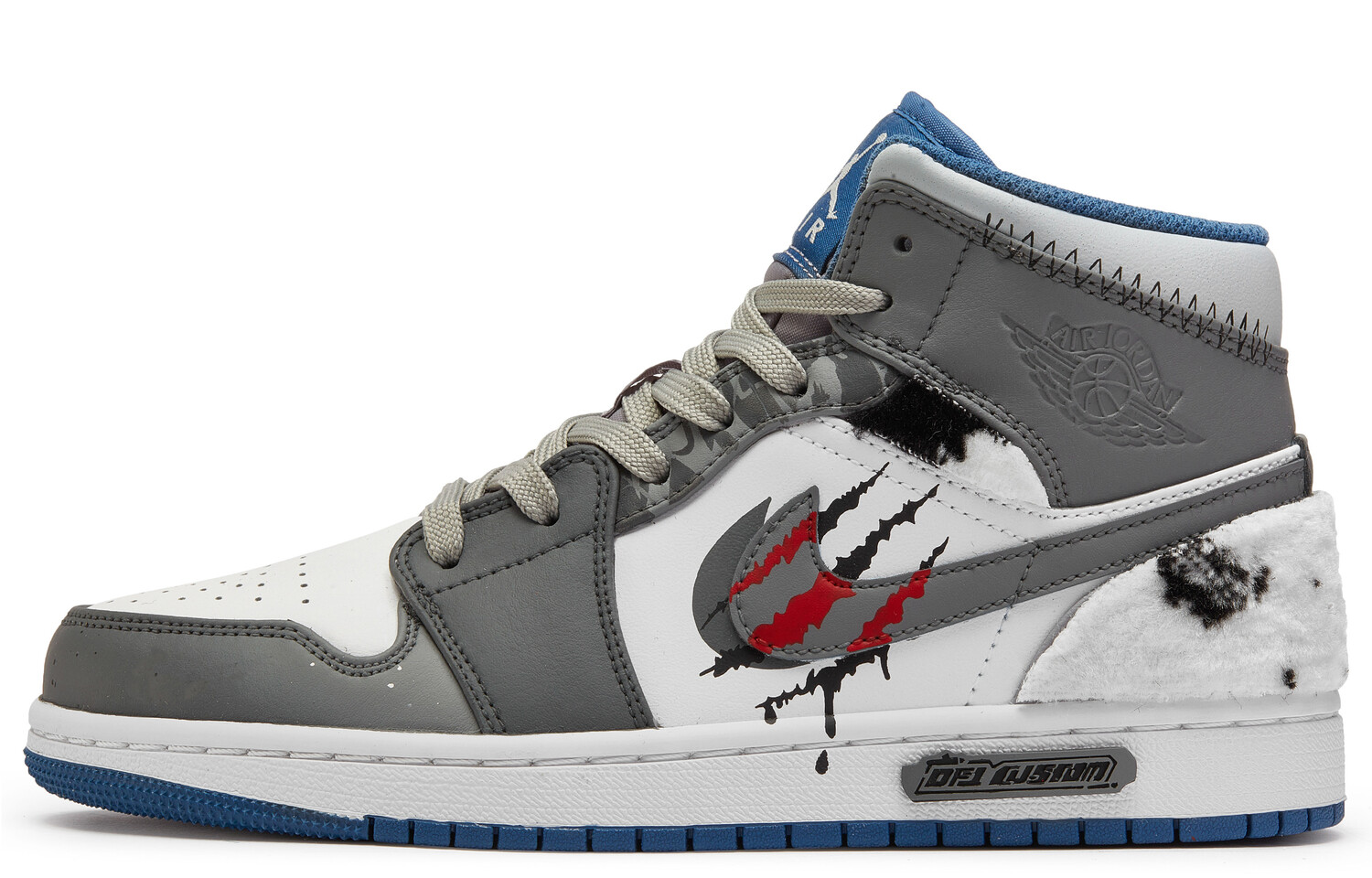 

Кроссовки Air Jordan 1 Vintage Basketball Shoes Women's High-top Grey/white, темно-серый