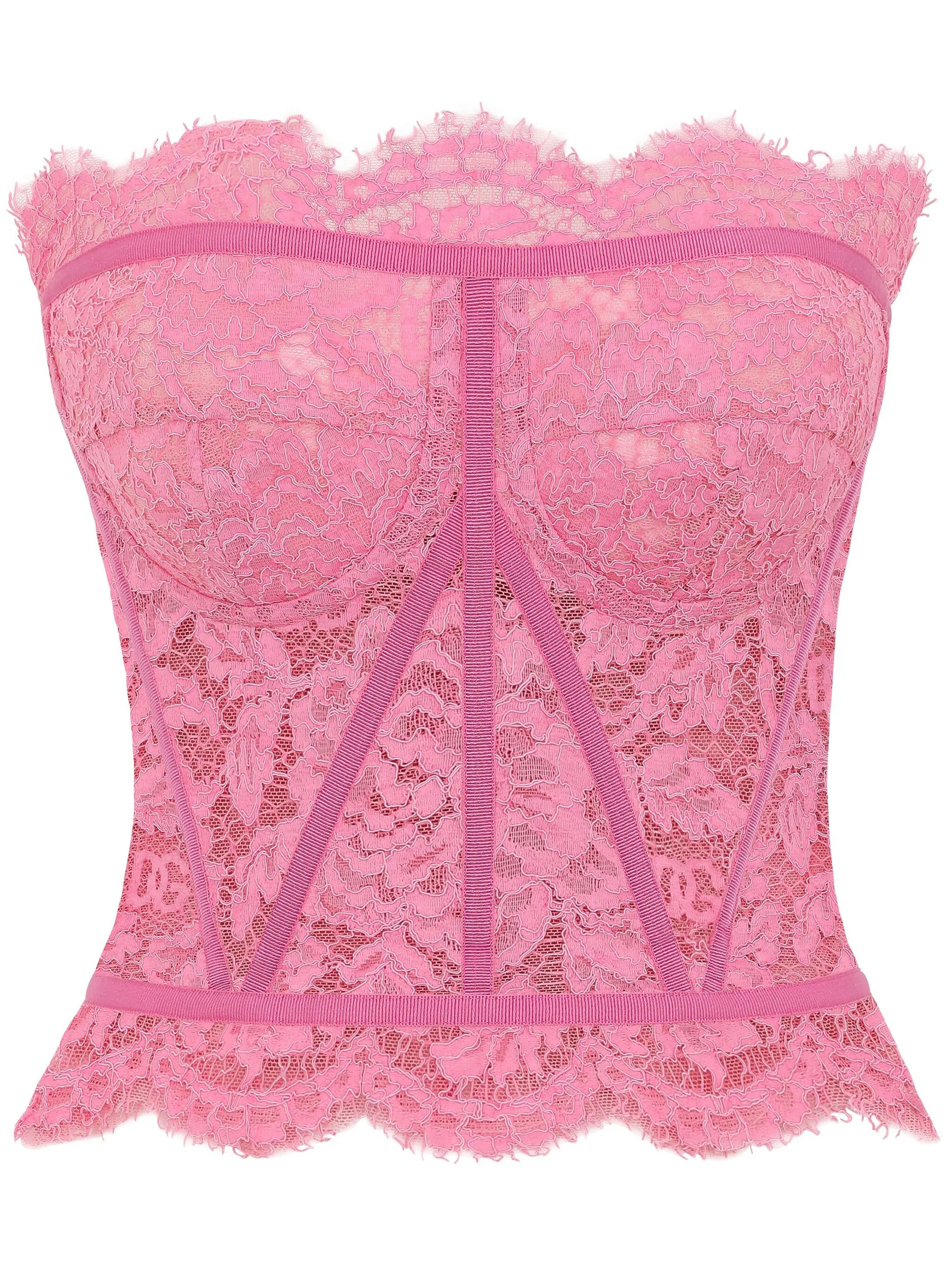 

Кружевной топ без рукавов Dolce & Gabbana, розовый