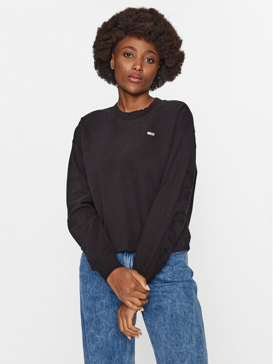 

Укороченная толстовка Tommy Jeans, черный