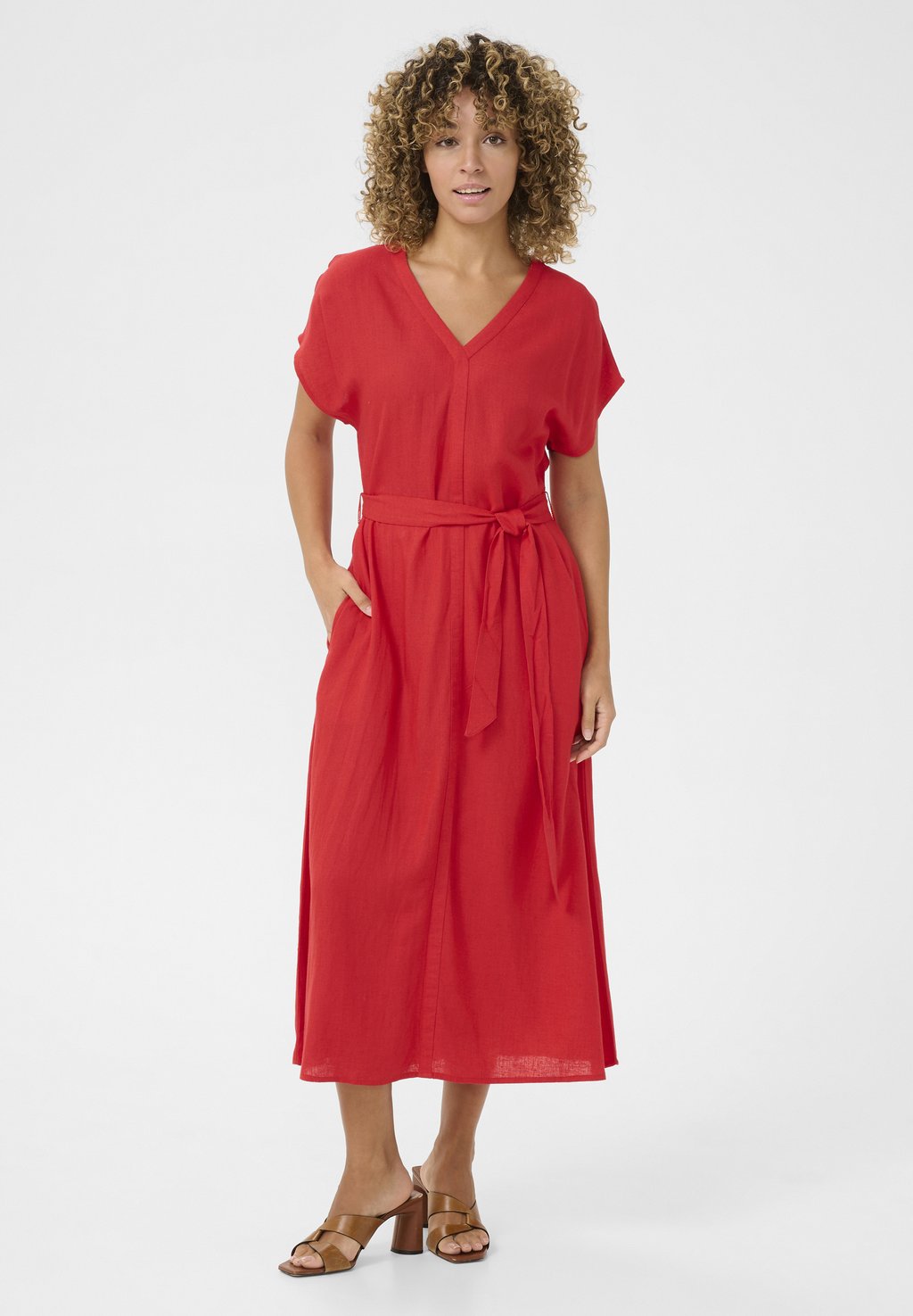 

Повседневное платье CRVENTA WITH POCKETS Cream, красный