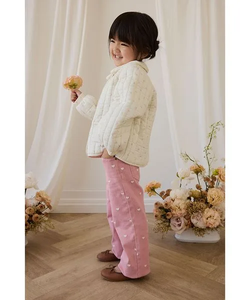 Детские штаны из мягкого хлопка JAMIE KAY Petite Heart Rose розовые — фото 3