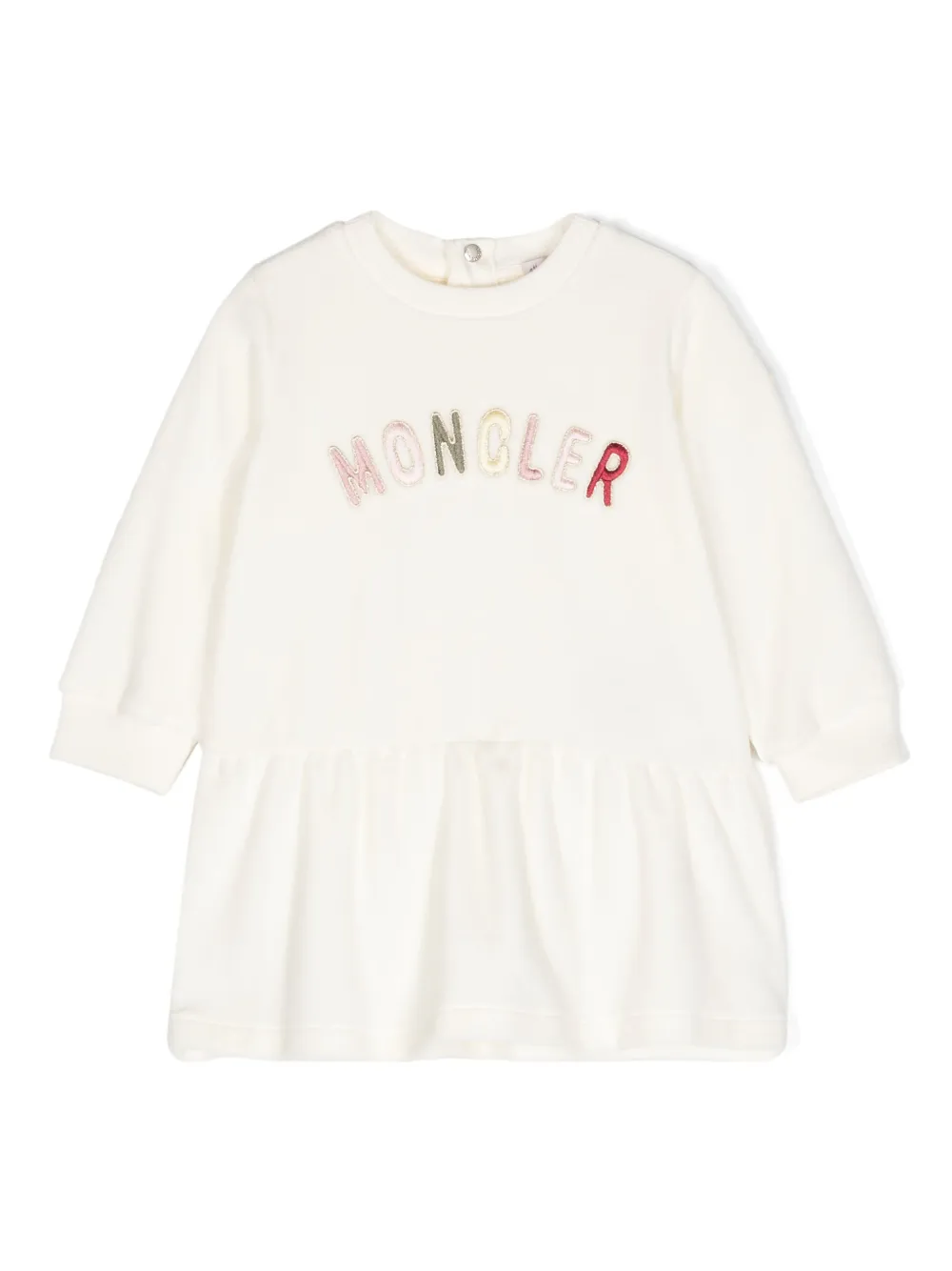 

Платье с вышивкой Moncler Enfant, белый