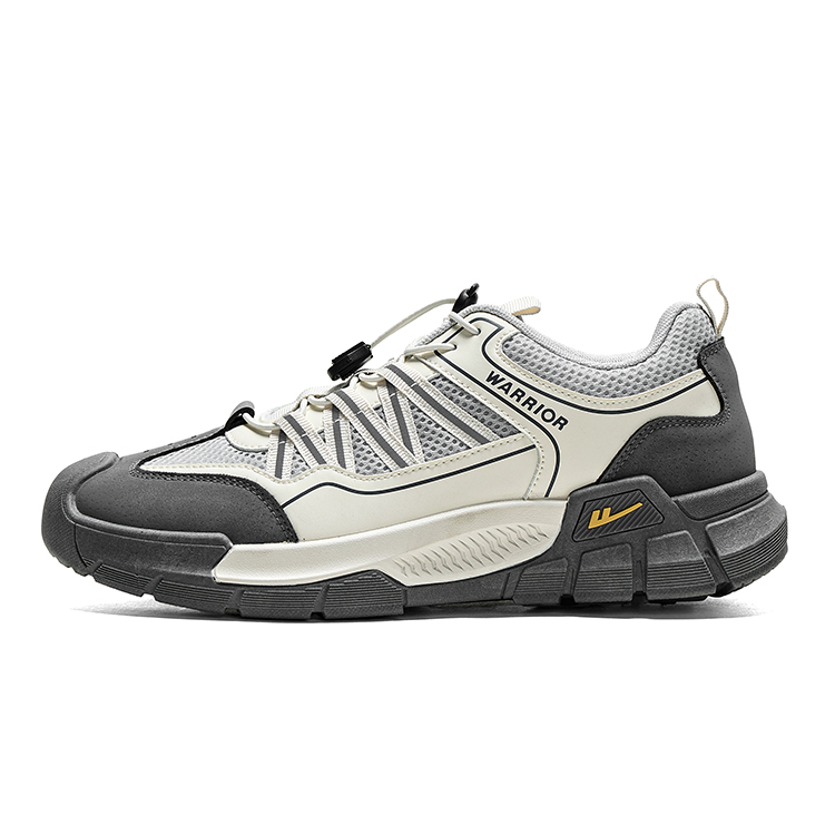 

Мужские повседневные низкие кроссовки с абразивной стойкостью для увеличения роста WARRIOR, бежевый светло-серый темно-серый
