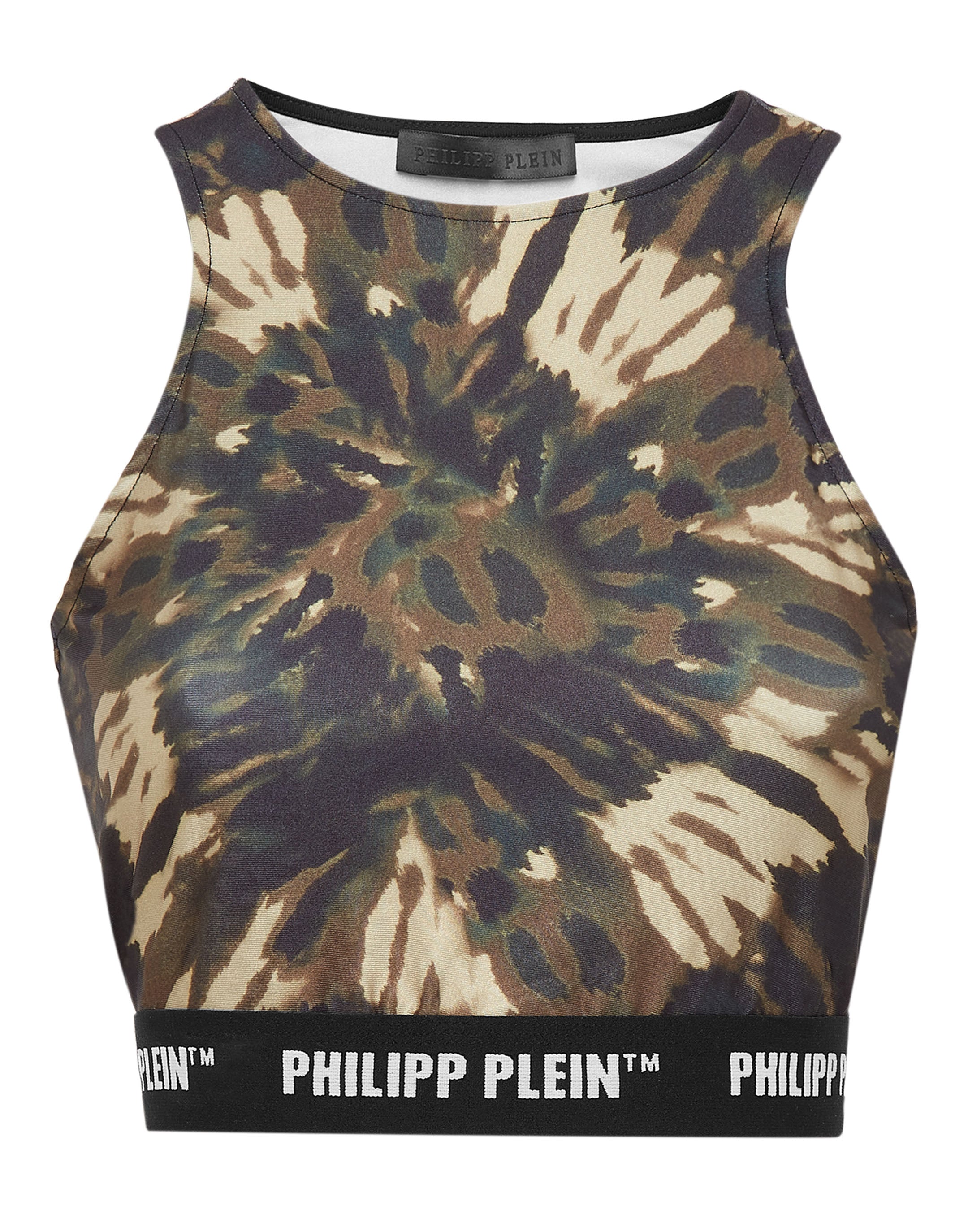 

Укороченный топ Tank Tie Dye PHILIPP PLEIN, цвет military/black
