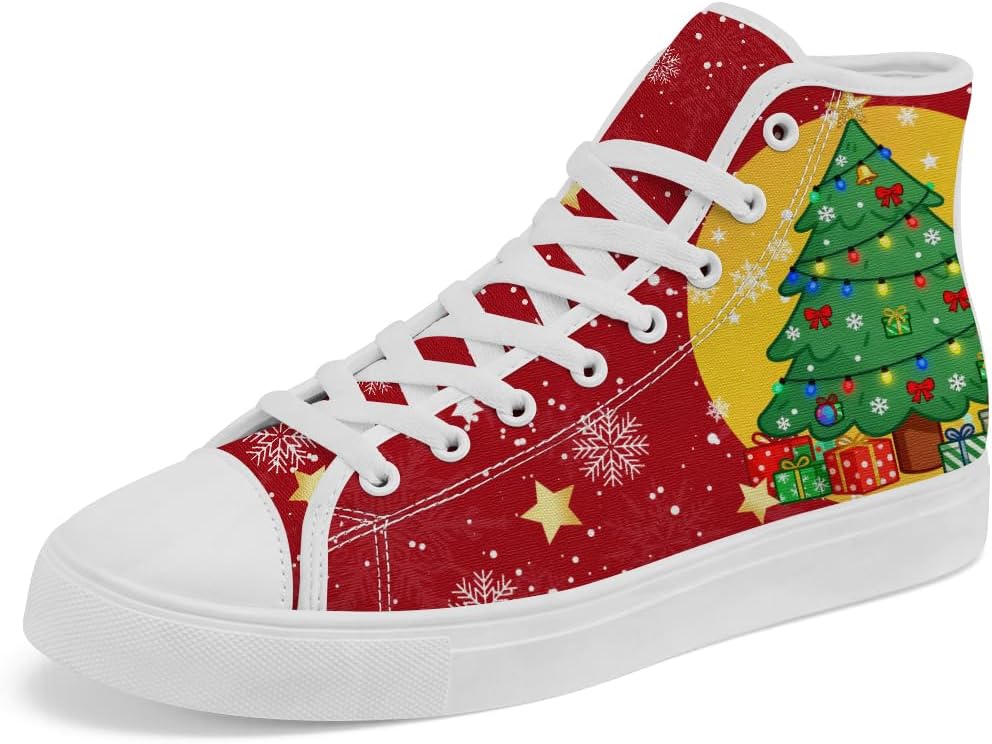 

Детские рождественские высокие кеды из парусины с изображением Санта-Клауса Chebing, 613 Tree Green