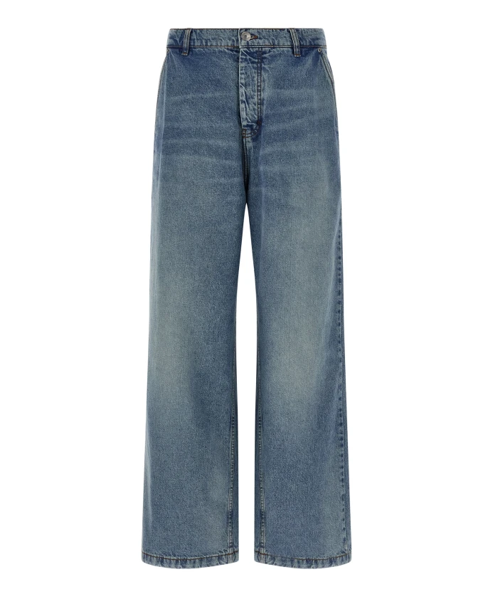 

Хлопковые джинсы широкого кроя Ami Paris, синий