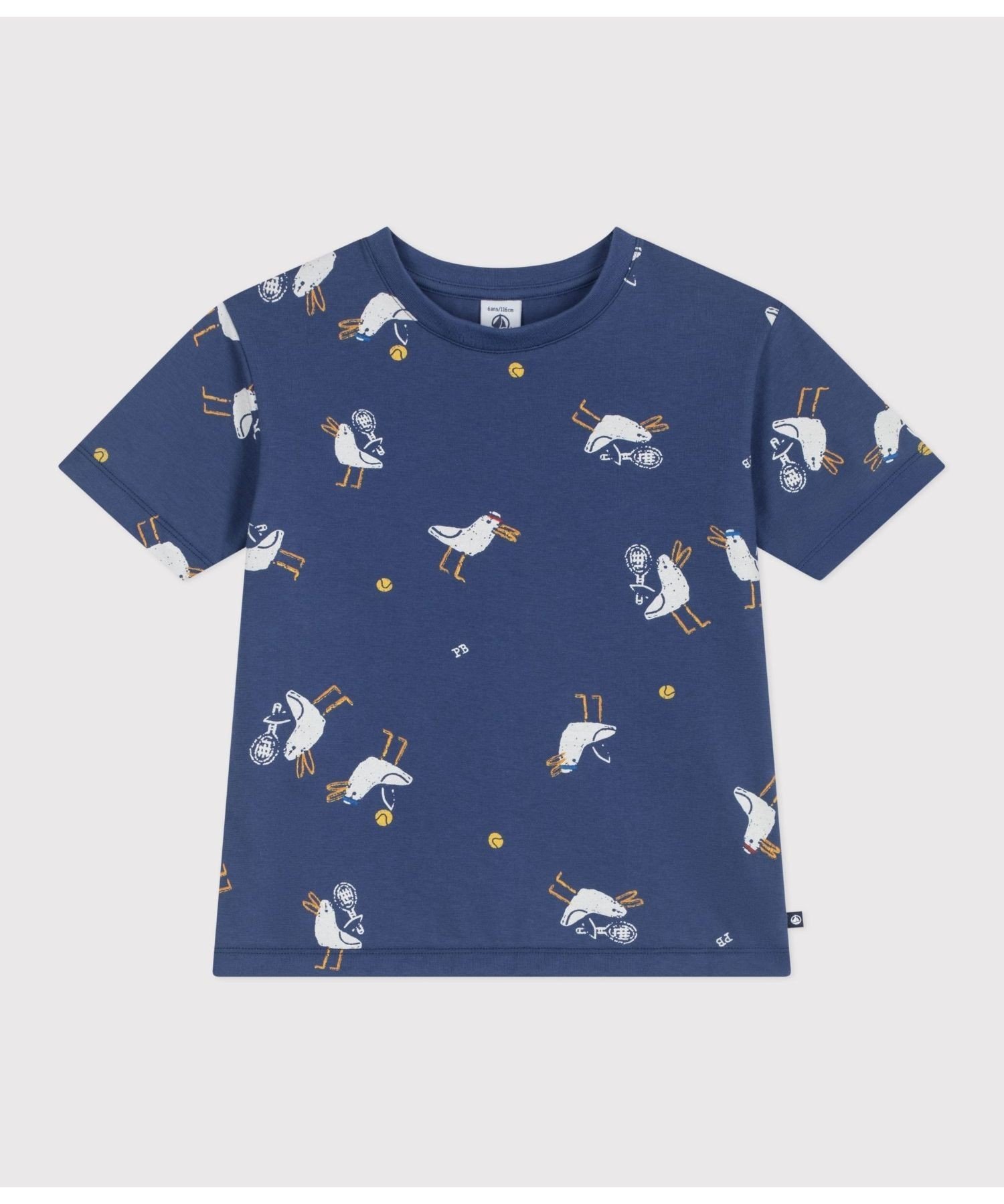 Хлопковая футболка с коротким рукавом и принтом PETIT BATEAU, Blue/Multicolor — фото 3