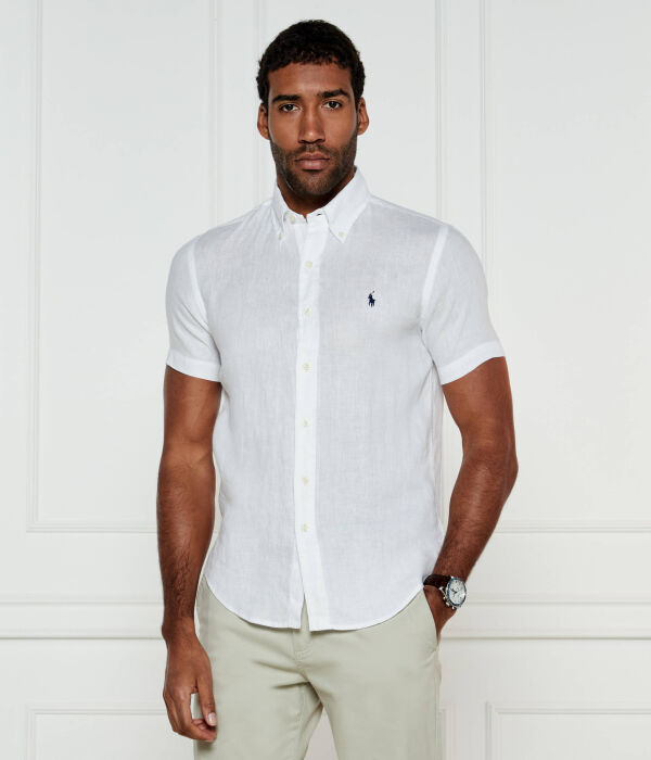 

Льняная рубашка Custom Fit Polo Ralph Lauren, белый
