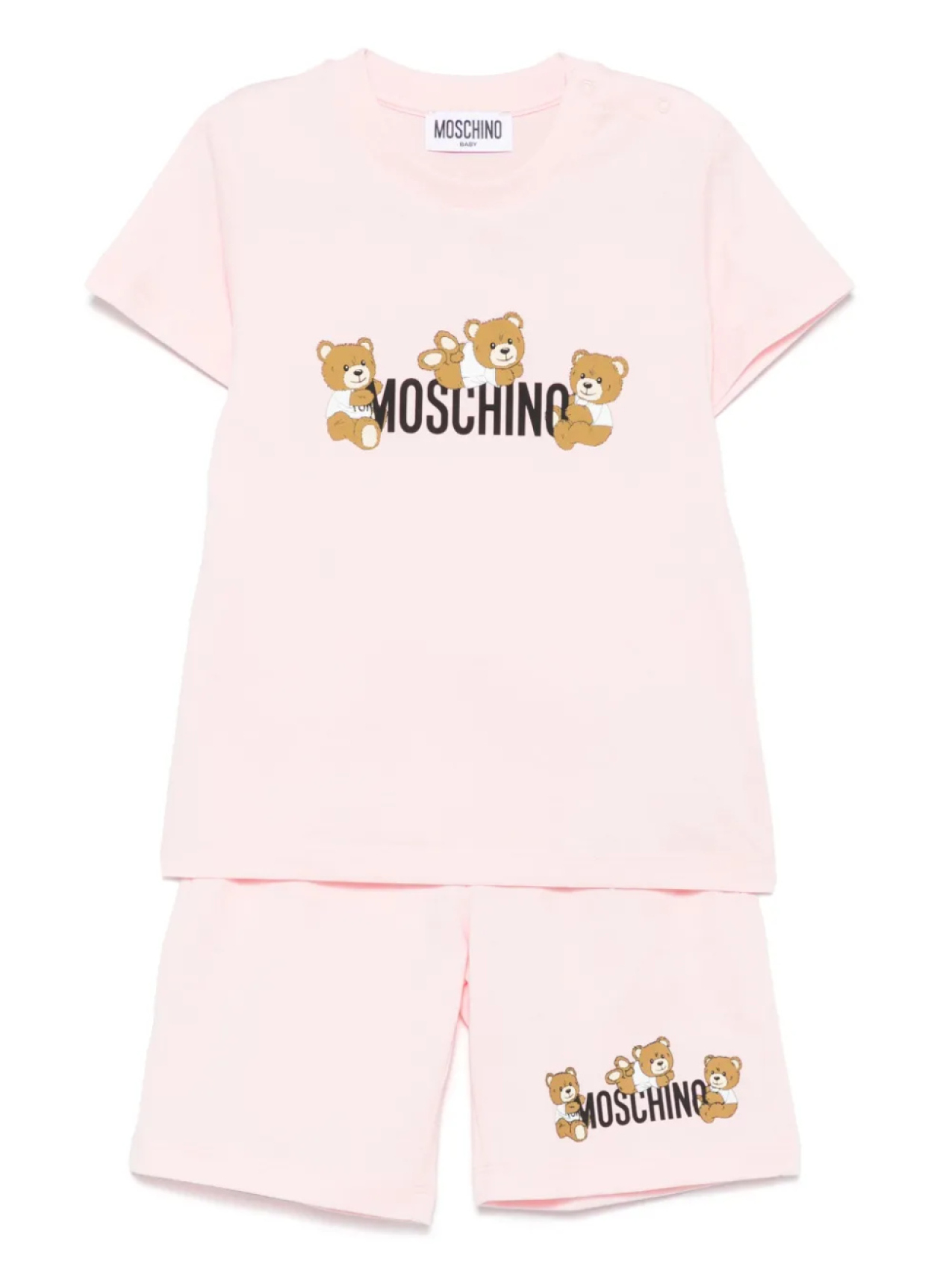 

Комплект из топа и шортов с принтом Teddy Bear Moschino Kids, розовый