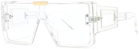 

Современные солнцезащитные очки большого квадратного размера 2027 года для женщин и мужчин, в ретро-оправе, модные солнцезащитные очки с защитой от УФ-излучения UV400 MTZJH, Clear