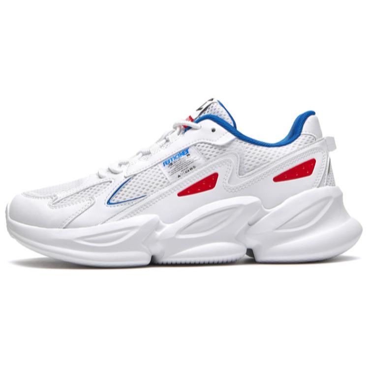 

QIAODAN Кроссовки для бега с низким верхом, противоскользящие, износостойкие, мужские, белые, синие, красные