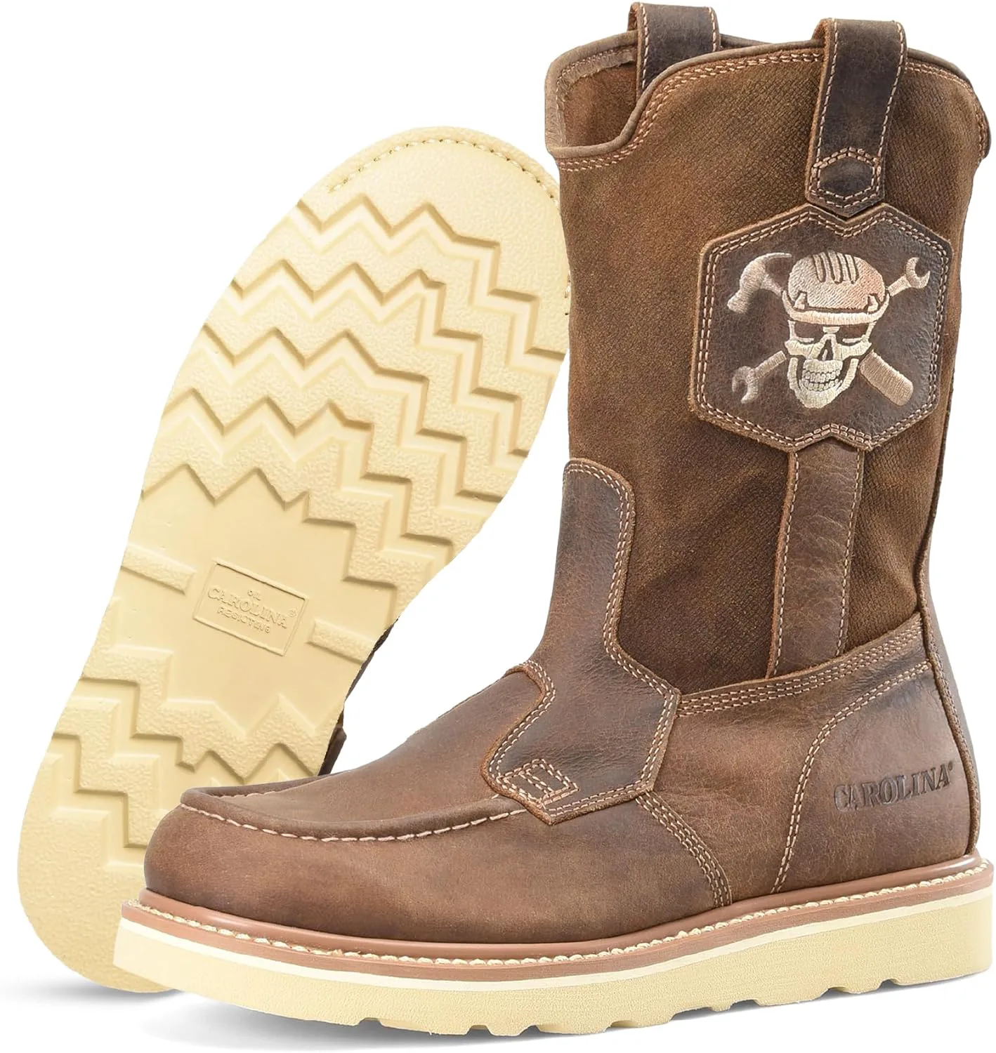 

Мужские рабочие ботинки Carolina, эластичные, маслостойкие, противоскользящие, темно-коричневые