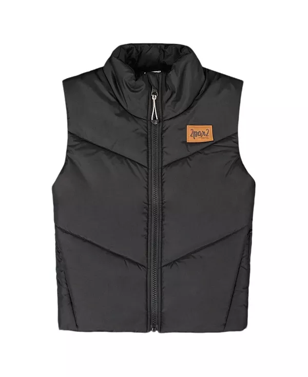 

Стеганый жилет без рукавов для мальчиков, межсезонья - для маленьких детей. Deux Par Deux, черный