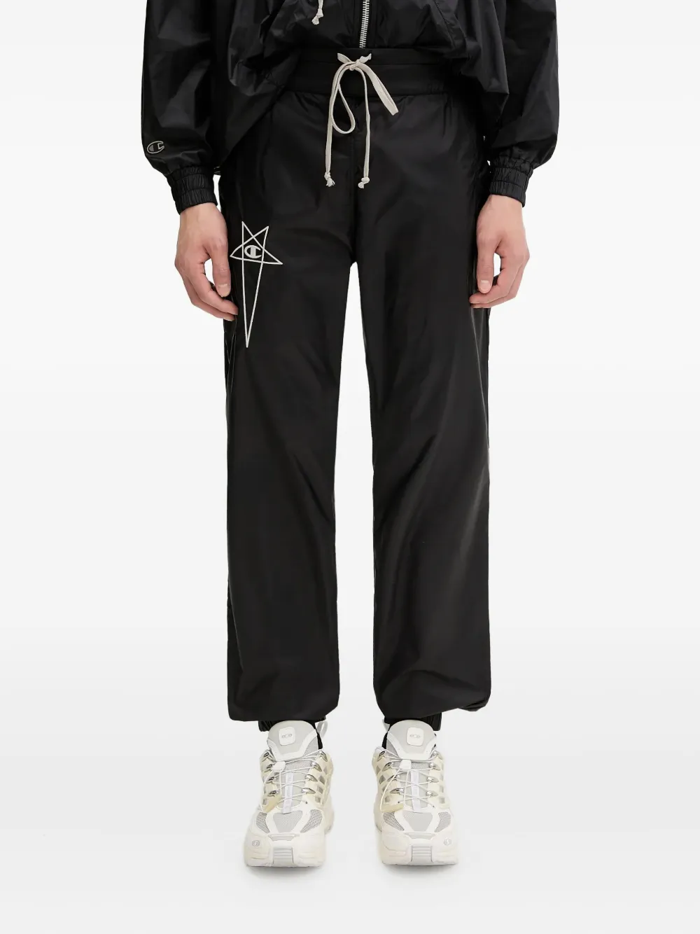 

Брюки с кулиской и вышивкой Rick Owens X Champion, черный