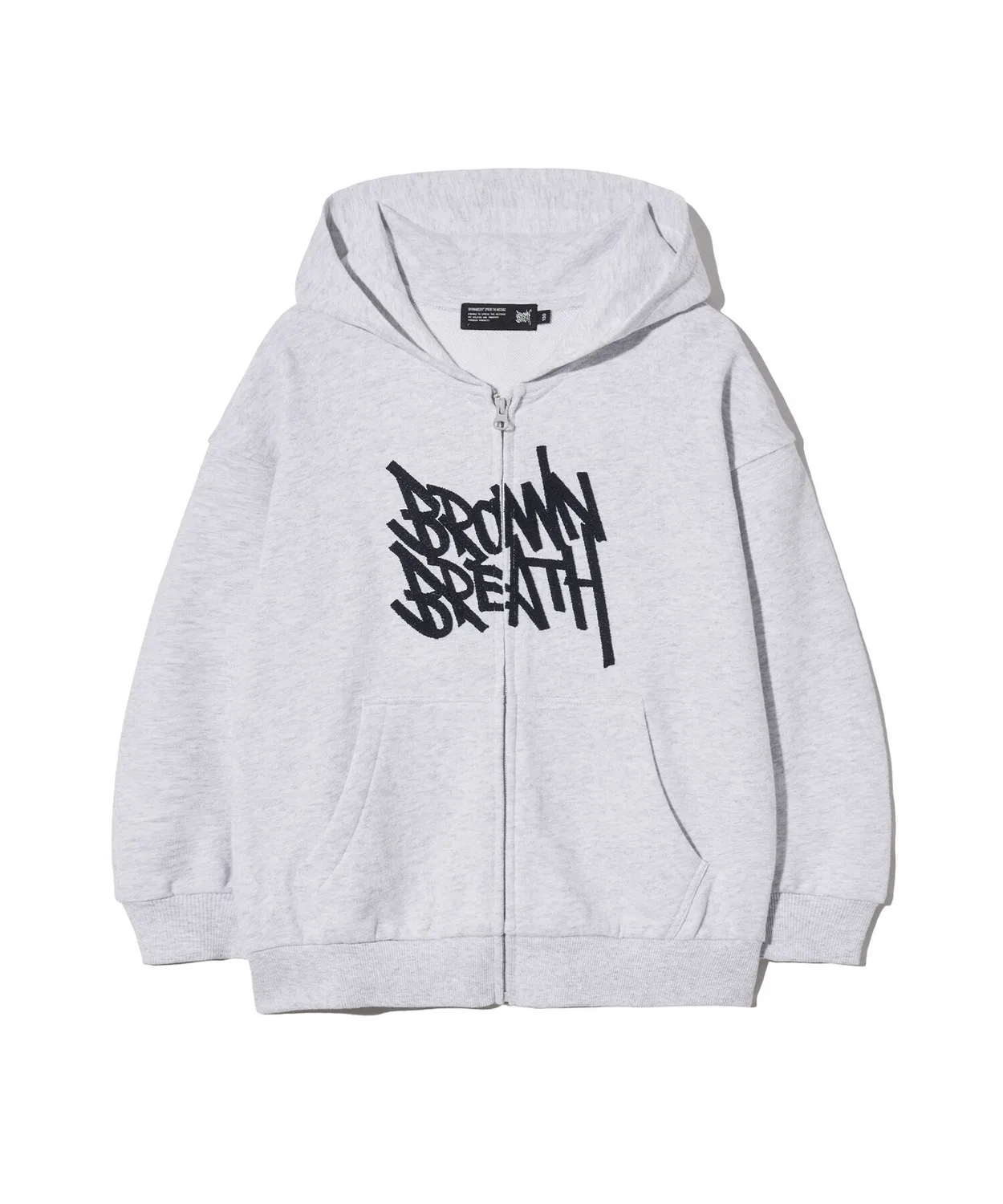 Детская толстовка на молнии Kids Tag Hood пепельного цвета от Brownbreath Kids — фото 2