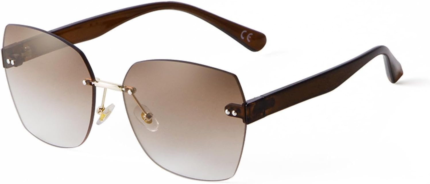 

Женские солнцезащитные очки без оправы "кошачий глаз" с градиентным коричневым покрытием и защитой от УФ-излучения UV400. Модные солнцезащитные очки для женщин WNCKSQ, C3 Tea