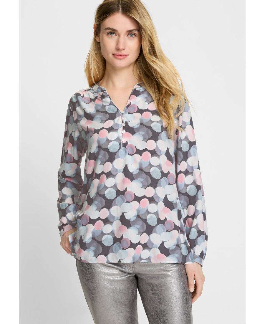 

Женская туника-блузка с цифровым рисунком в горошек Olsen, Satin blue