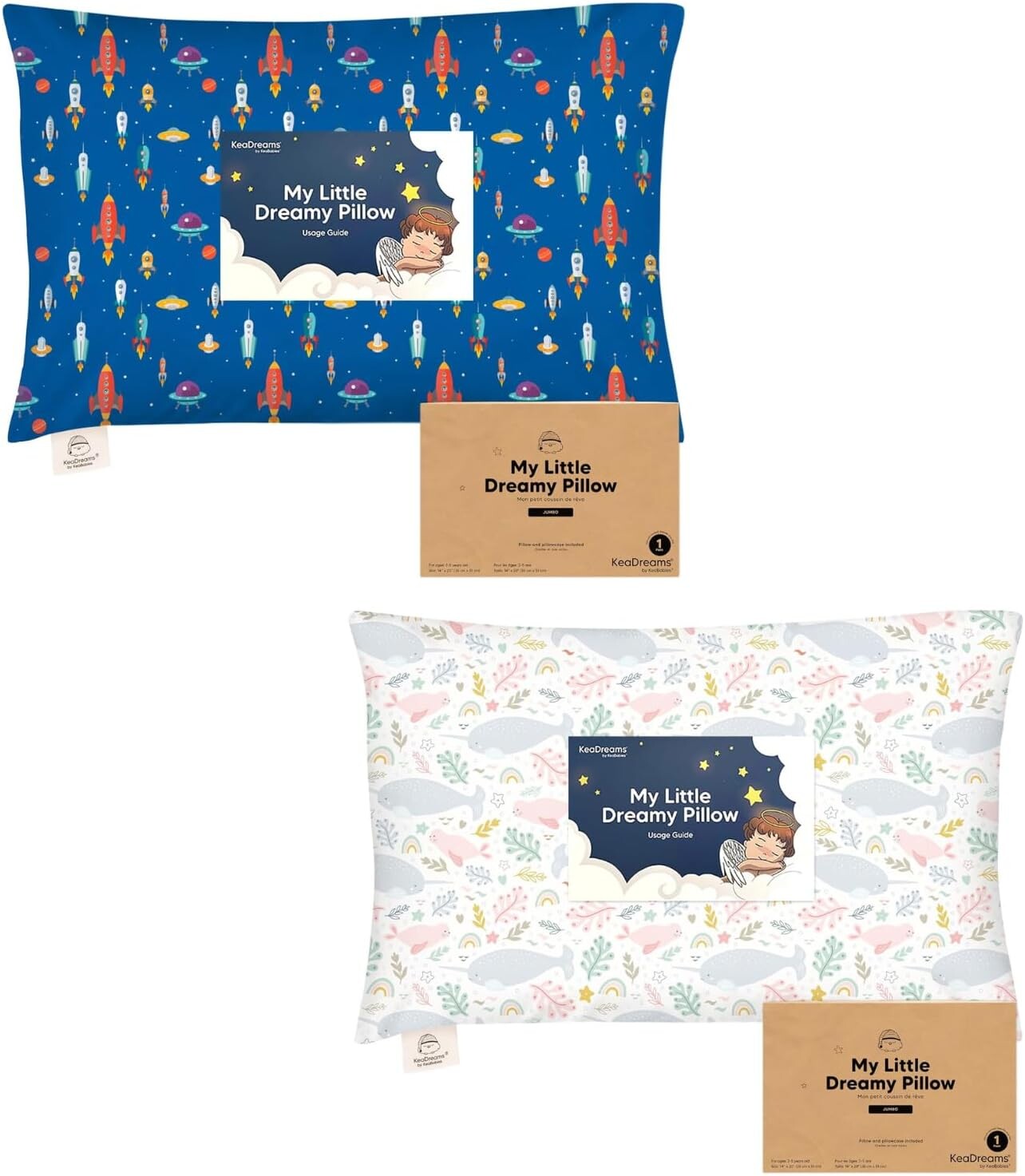 

Kea Подушка для малышей с наволочкой, Jumbo 14X20 — мягкие подушки для сна из органического хлопка для малышей — можно стирать в машине — идеально подходит для путешествий, комплект постельного белья для малышей KeaBabies