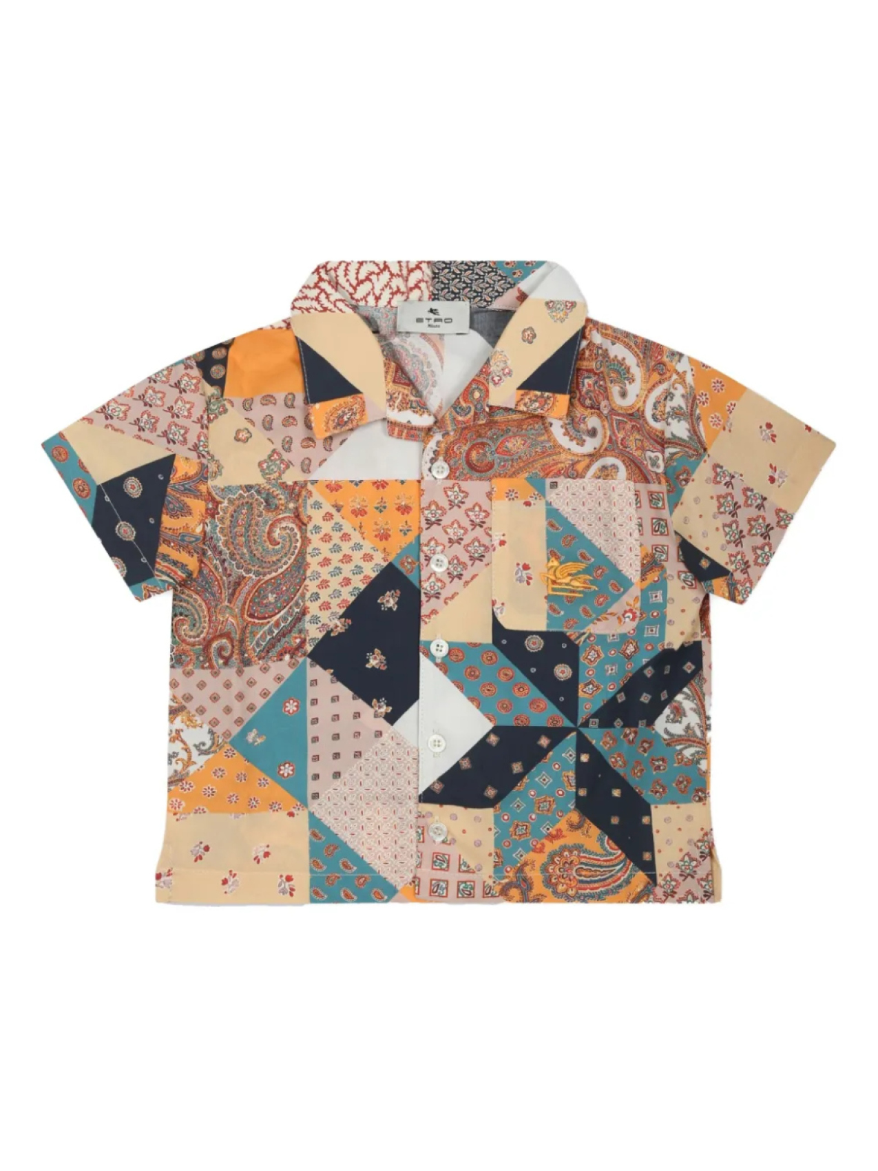 

Рубашка из хлопка с лоскутным узором ETRO KIDS, розовый