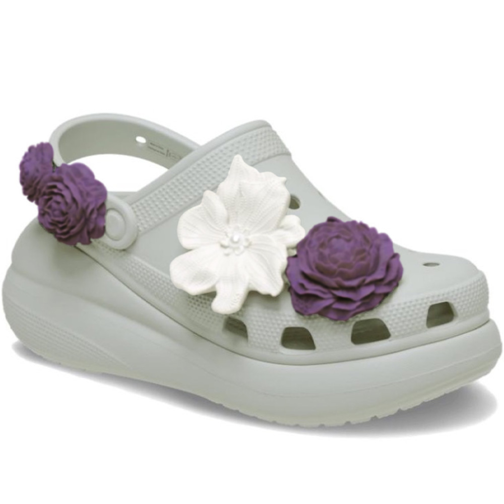 Crocs Клоги женские садовые розы фиолетово-белые, цвет Garden Rose-Purple White — фото 2