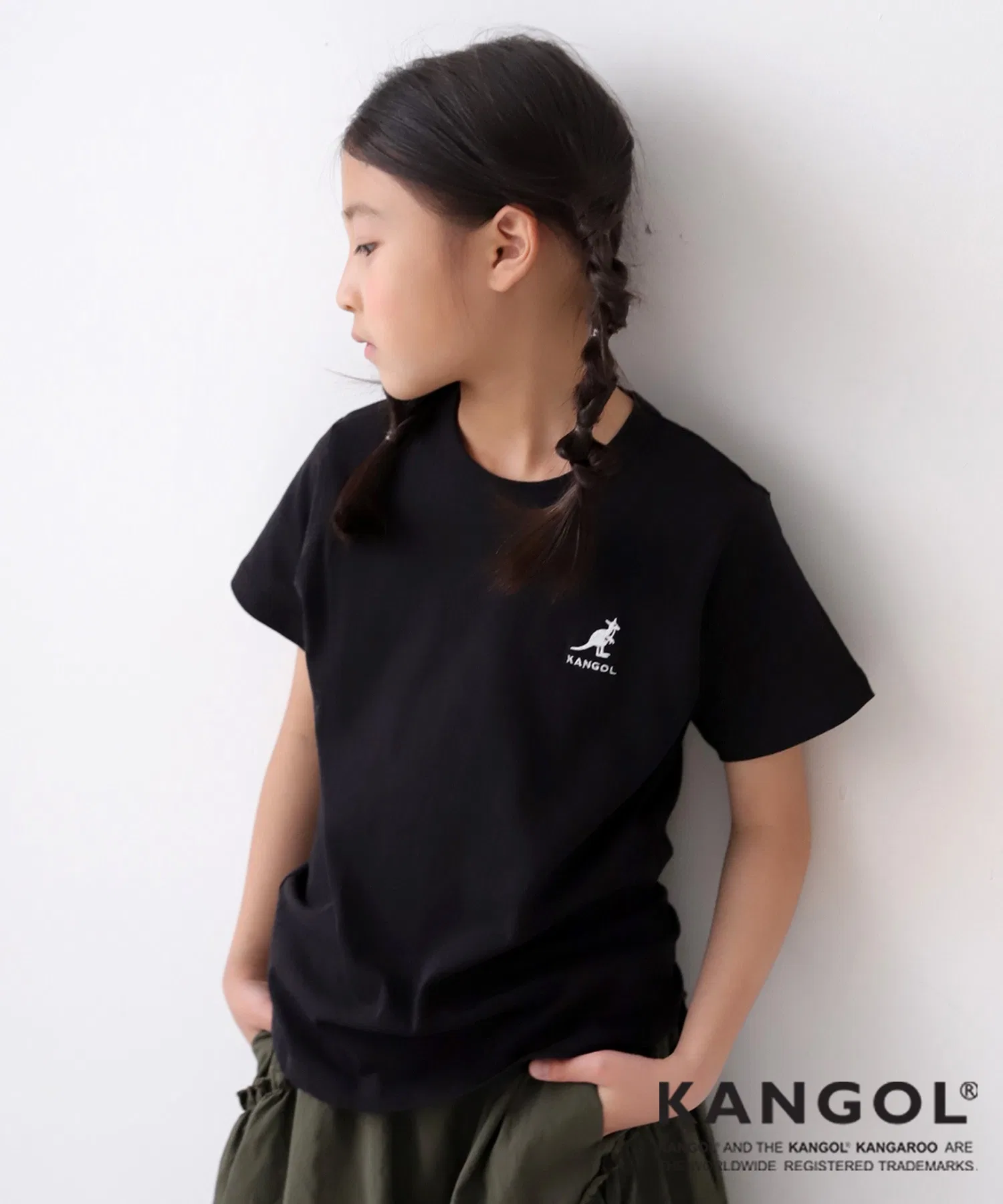 Детская футболка KANGOL с логотипом чёрная