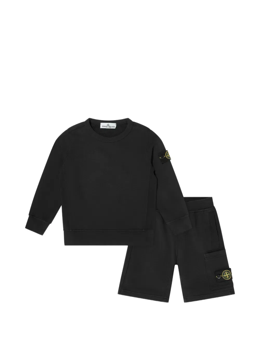 Комплект шорт с накладными карманами Stone Island Junior, черный