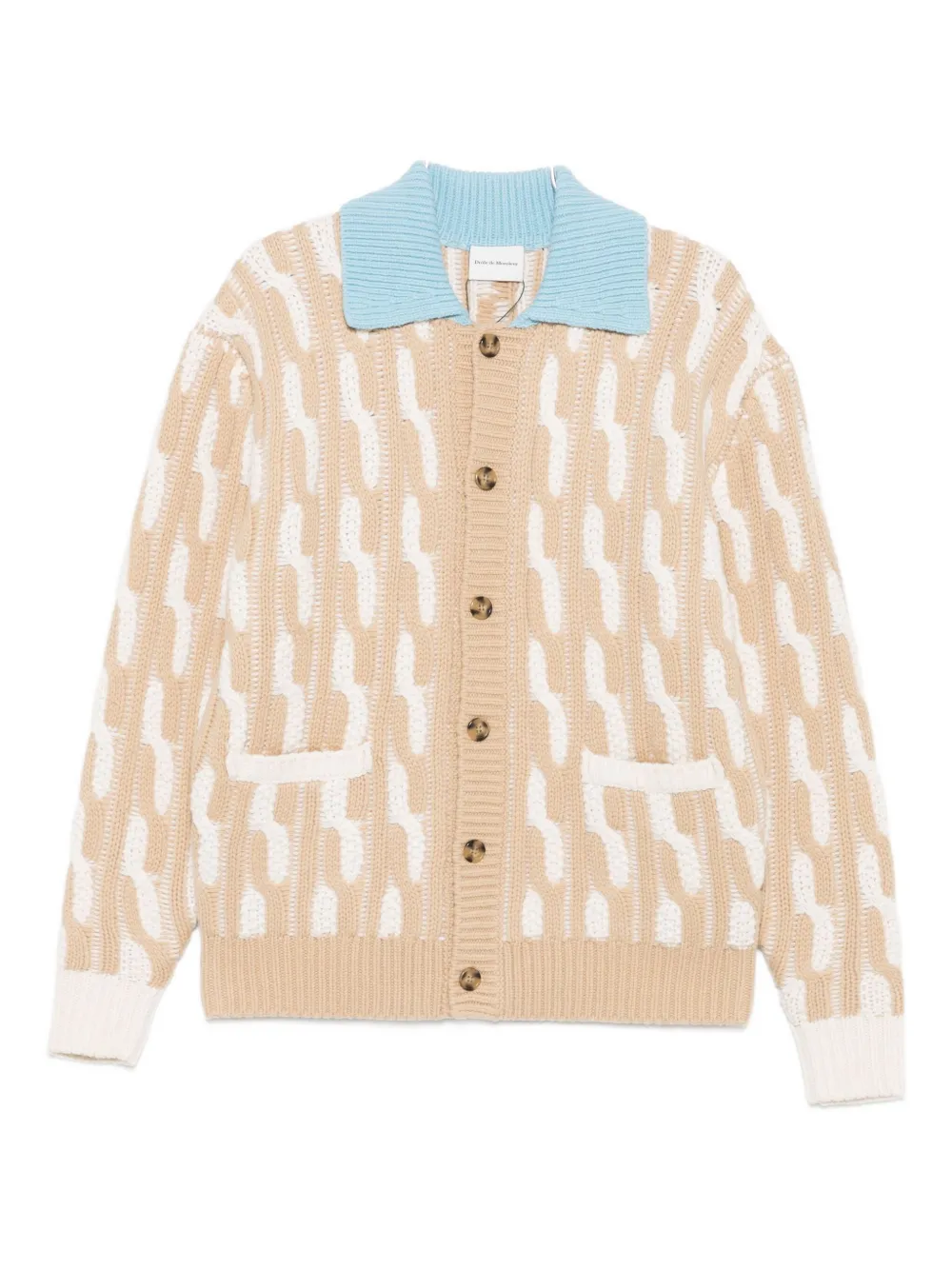 

Двухцветный кардиган с косами Drôle De Monsieur, нейтральный