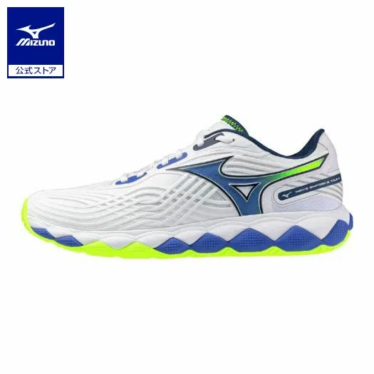 Унисекс кроссовки для тенниса «Wave Enforce Tour 2 AC» от Mizuno, White X Blue X Yellow