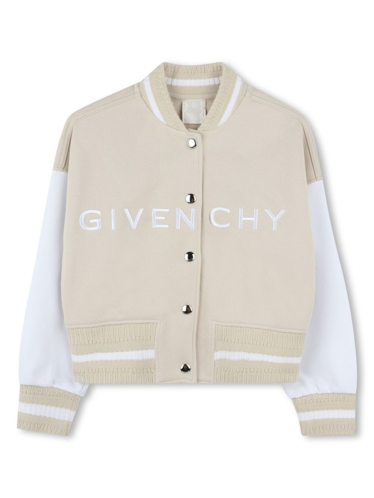 

Givenchy Kids бомбер с вышитым логотипом, нейтральный цвет