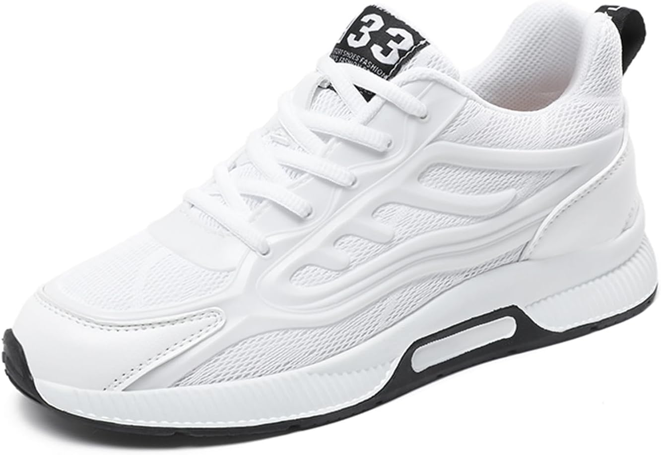 

Мужские обувь для увеличения роста может добавить вам 6 см в высоту, легкая, нескользкая, повседневная и модная спортивная обувь Panqiubu, белый