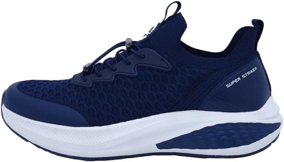 

Мужские модные трикотажные кроссовки без шнурков для повседневной носки, прогулок, для кемпинга, легкие дышащие спортивные обувь Super Striker, темно-синий