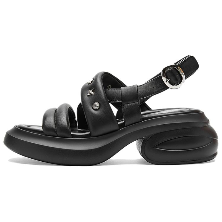 Сандалии с одним ремешком 7 см женские NINE WEST, Black