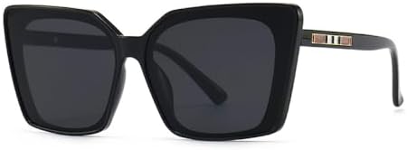 

Винтажные квадратные солнцезащитные очки «кошачий глаз» 2026 года для женщин, солнцезащитные очки для мужчин, очки для вождения с защитой от УФ-излучения UV400 MTZJH, Black