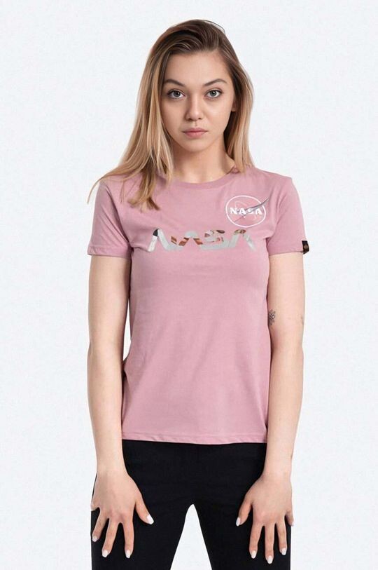 

Хлопковая футболка NASA PM Alpha Industries, розовый