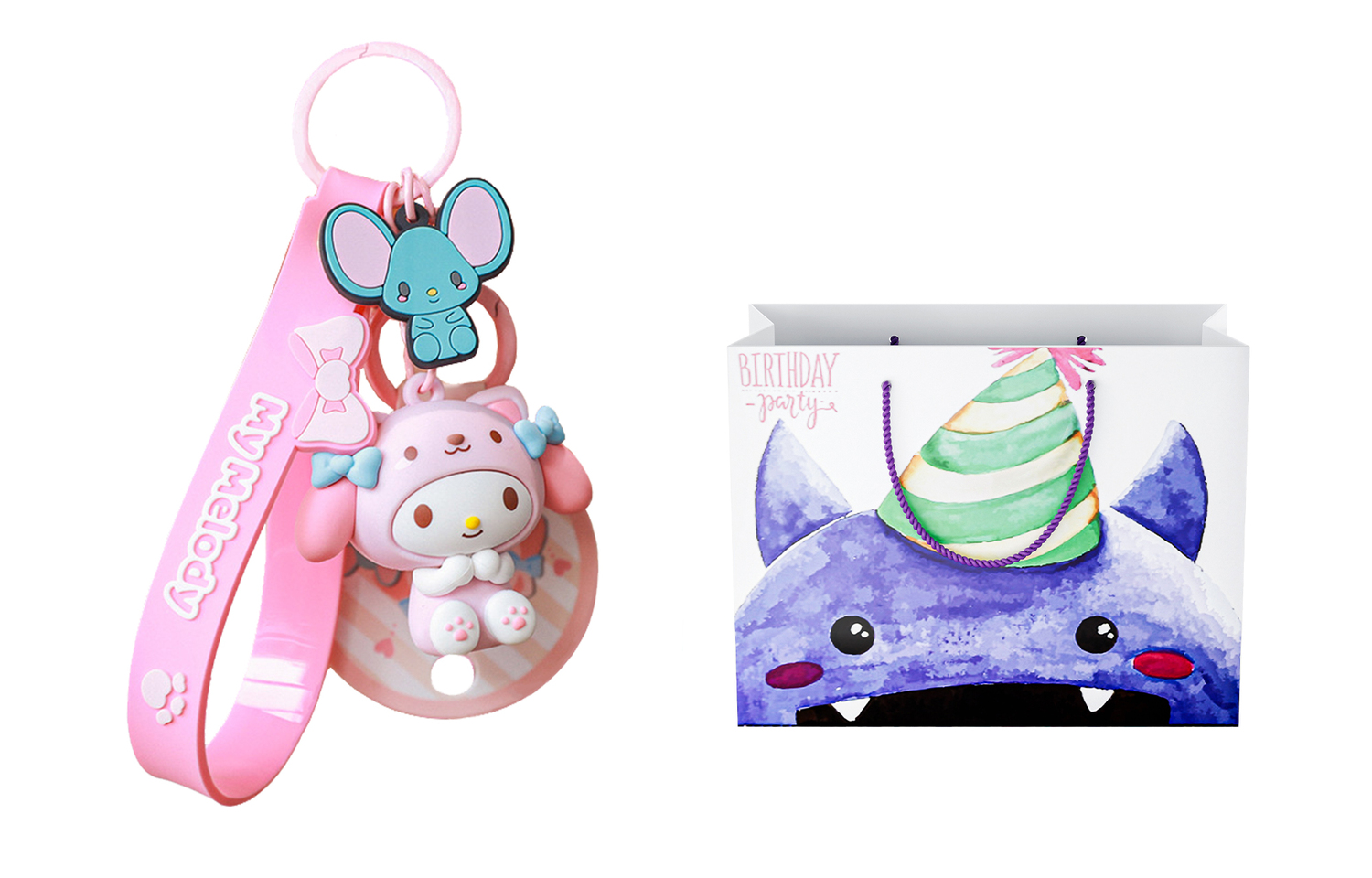 

Sanrio Подвеска Hello Kitty My Melody из мягкого винила Унисекс, My Melody+Exquisite Shopping Bag A