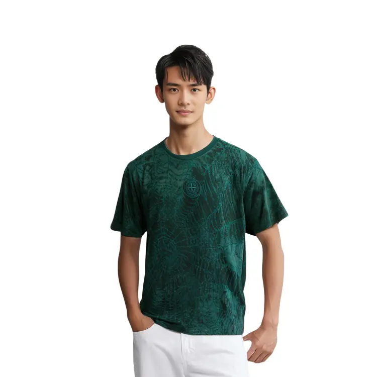 Футболка совместная коллекция Stone Island X STONE ISLAND FW23 унисекс Supreme, зеленый — фото 4