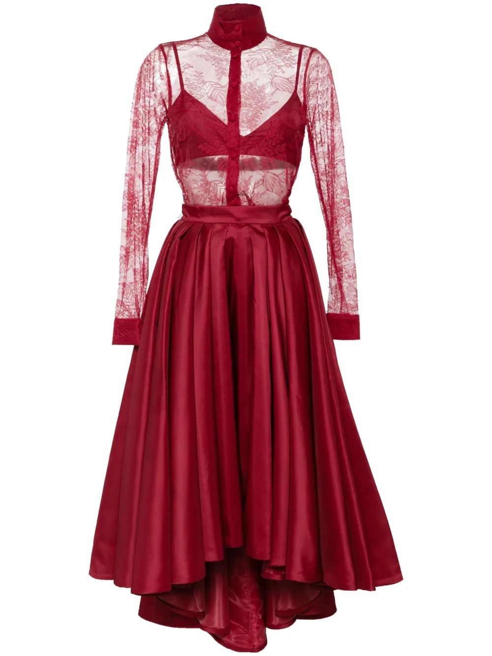 

Кружевной комбинезон Saiid Kobeisy, красный