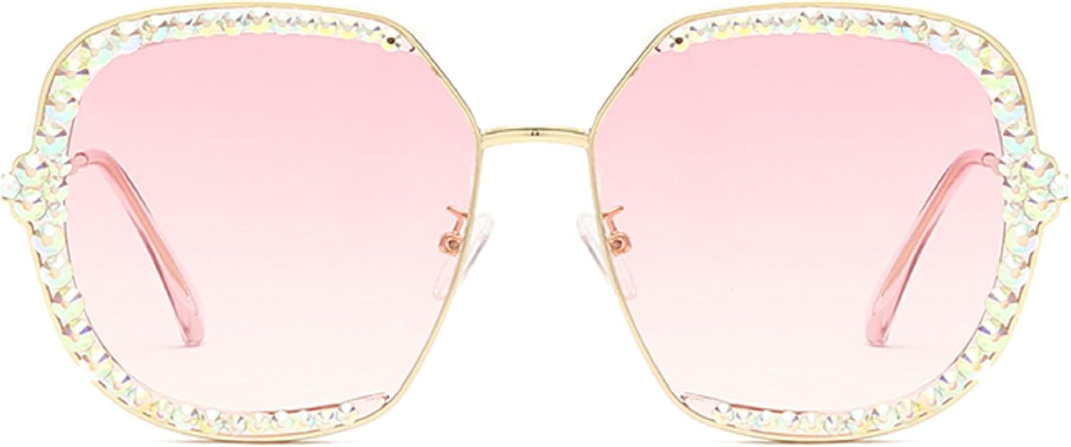 

Женские солнцезащитные очки с блестящими кристаллами, роскошные квадратные солнцезащитные очки со стразами, большие женские солнцезащитные очки с бриллиантами mincl, Pink