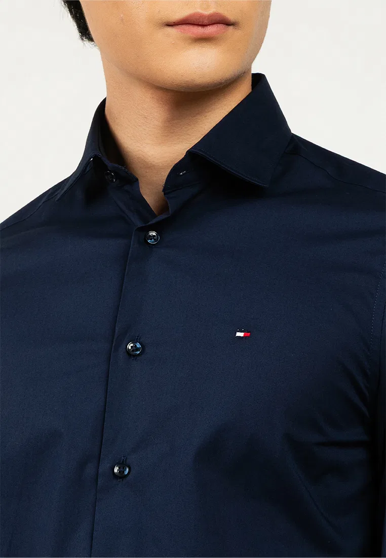 Рубашка из поплина, длинный рукав, Tommy Hilfiger, темно-синий — фото 3