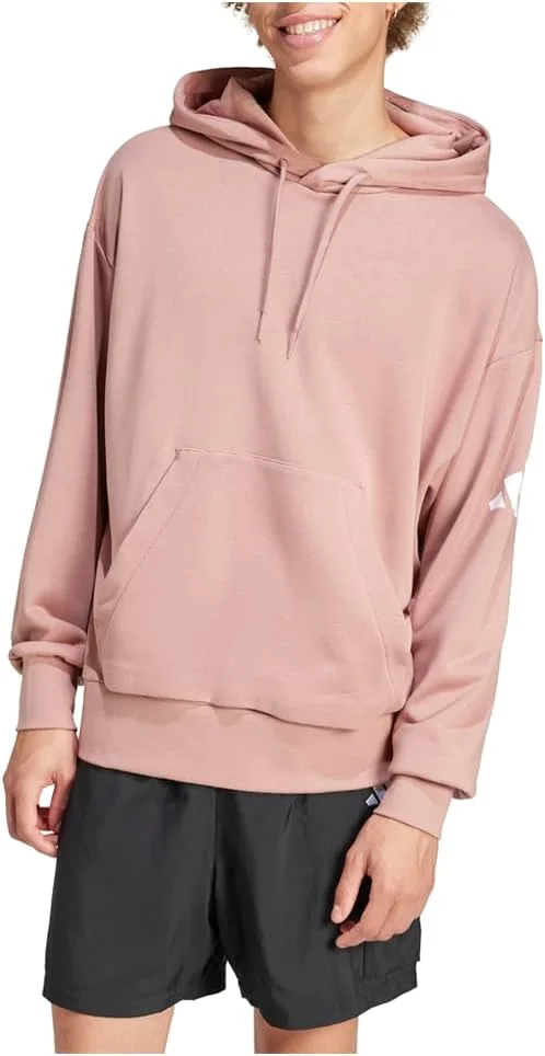 Толстовка Adidas Essentials Loose-Fit 3 Bar Logo French Terry Casual Outerwear - розовая — фото 2