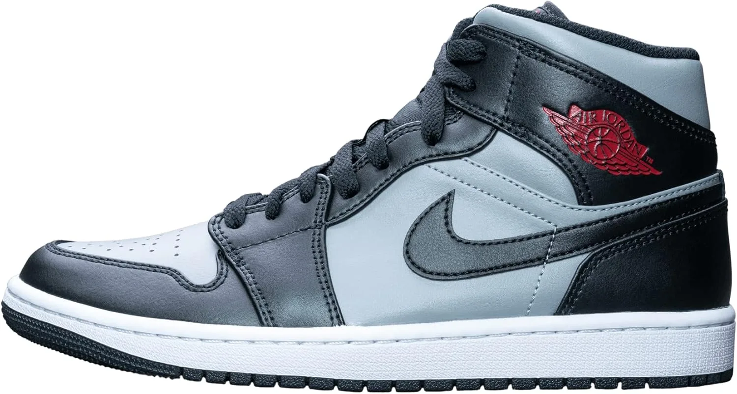 Мужские кроссовки Jordan Air 1 Mid Hi-Top Nike, черный/красный/серый