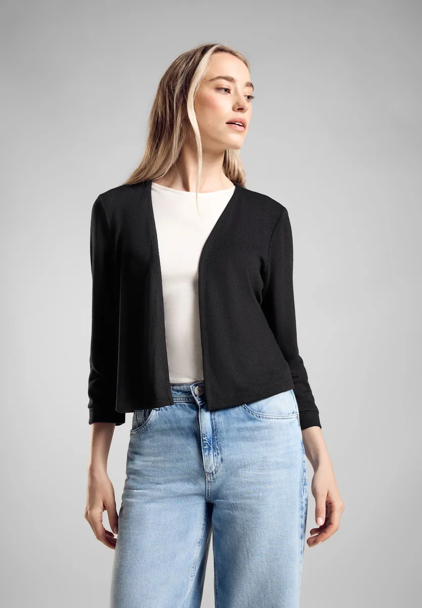 

STREET ONE куртка-рубашка, с рукавами 3/4, черный