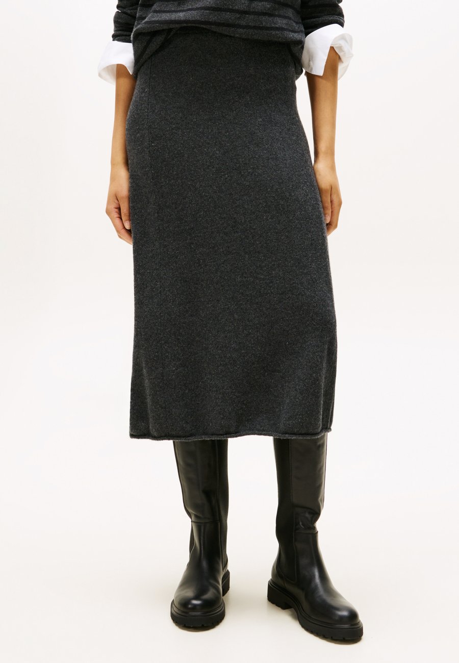 

Юбка Tommy Hilfiger A-line skirt, Dark Grey Heather/Mottled Dark Grey