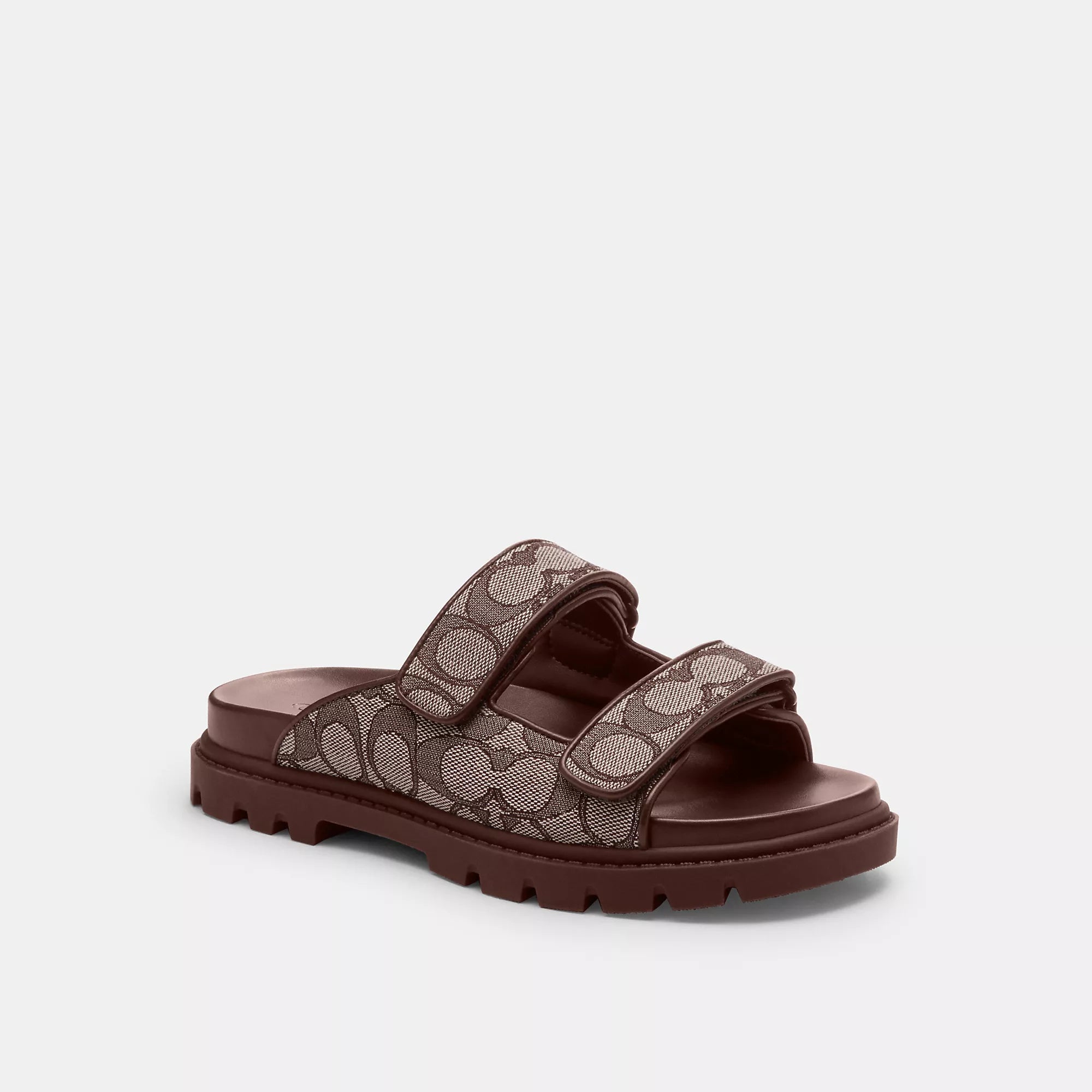 Coach Outlet Two Band Sport Slide In Signature Jacquard, Oak/Maple