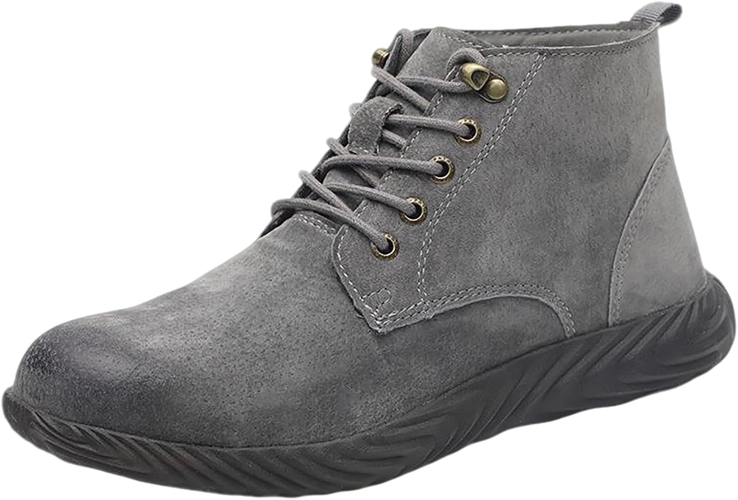 

Мужские кожаные эластичные туфли на шнуровке и без застежки с стальным носком, удобные, дышащие, легкие, с круглым носком, противоскользящие, с толстой подошвой, безопасные, проколоустойчивые, повседневные и деловые кроссовки для ходьбы Nxnbhsl,...