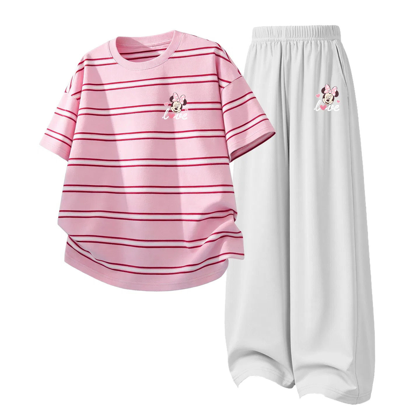 Детский спортивный костюм Disney Casual Sportswear 2 Piece Set, Dazzle Heart K Pink Brown и Mountain Gray